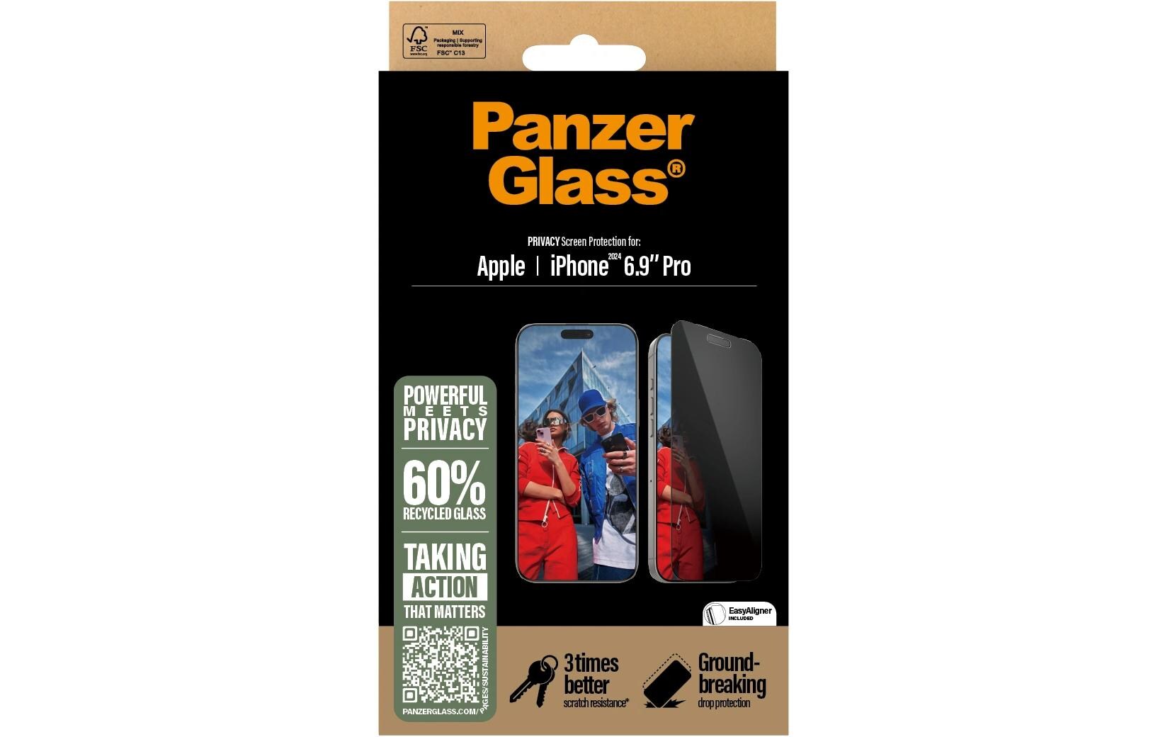 Displayschutz Ultra Wide Fit Privacy iPhone 16 Pro MaxPrivacy-Display-Schutzfolie für das Apple iPhone 16 Pro Max