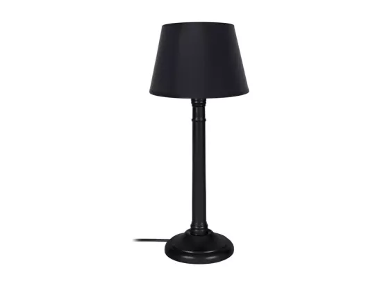Lampe de chevet colonne bois noir 38,5 cm.