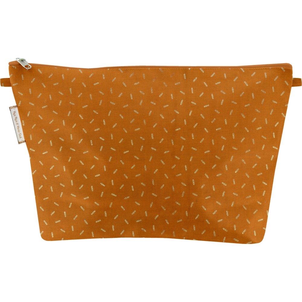 Trousse De Toilette Paille Dorée Caramel