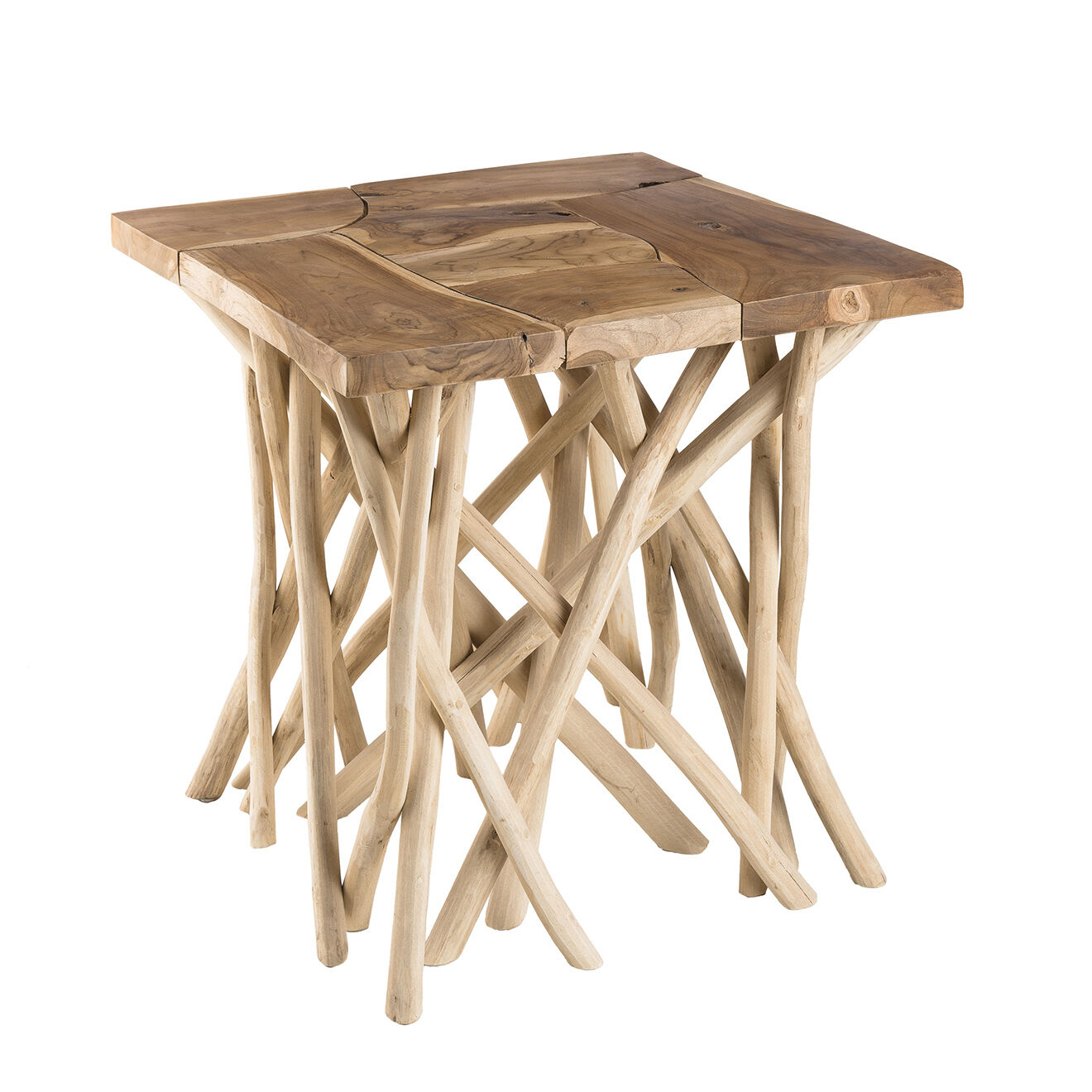 Macabane Table d'appoint Clara teck - 55x55x56 cm