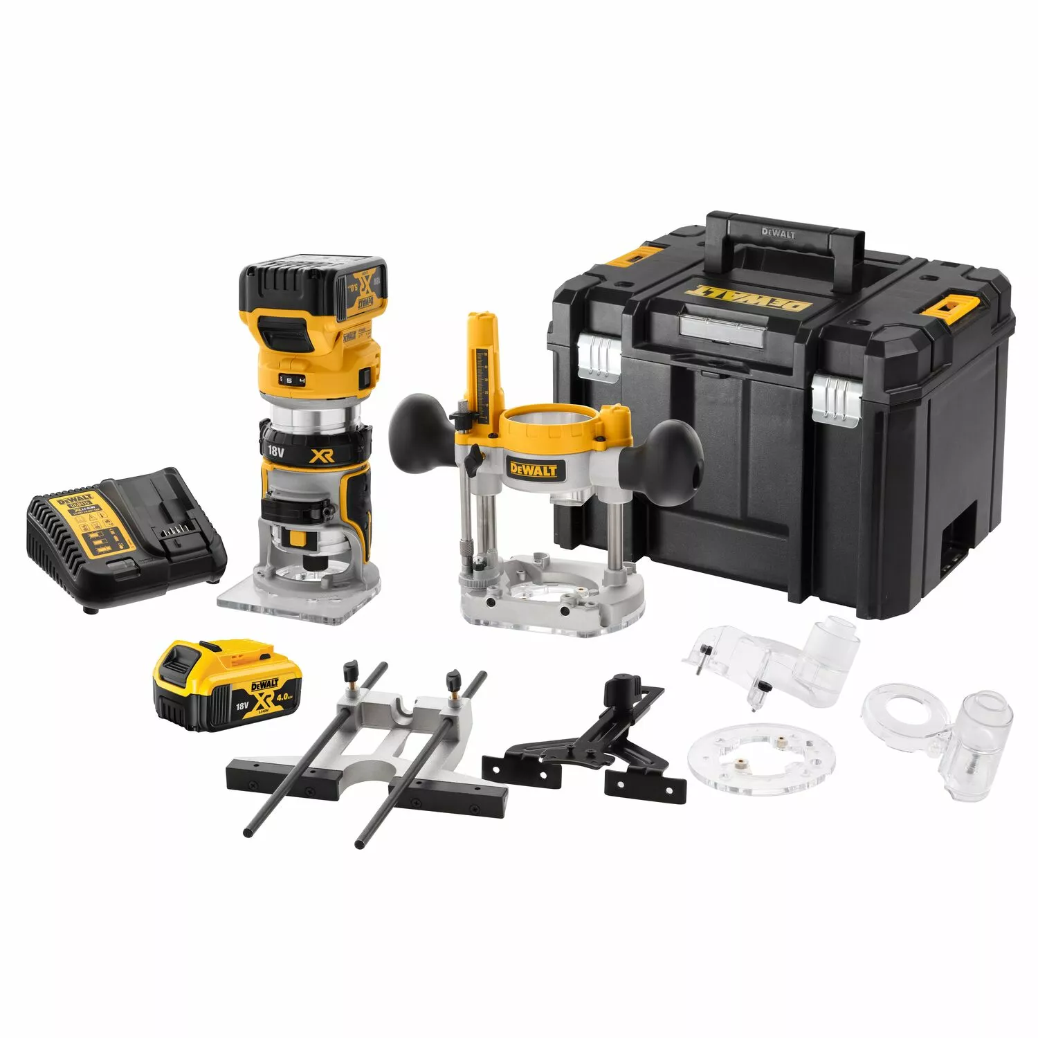 DeWALT DCW604P2-QW 18V XR Li-Ion Accu Boven- en kantenfrees set (2x 5,0Ah) in TSTAK - 30mm