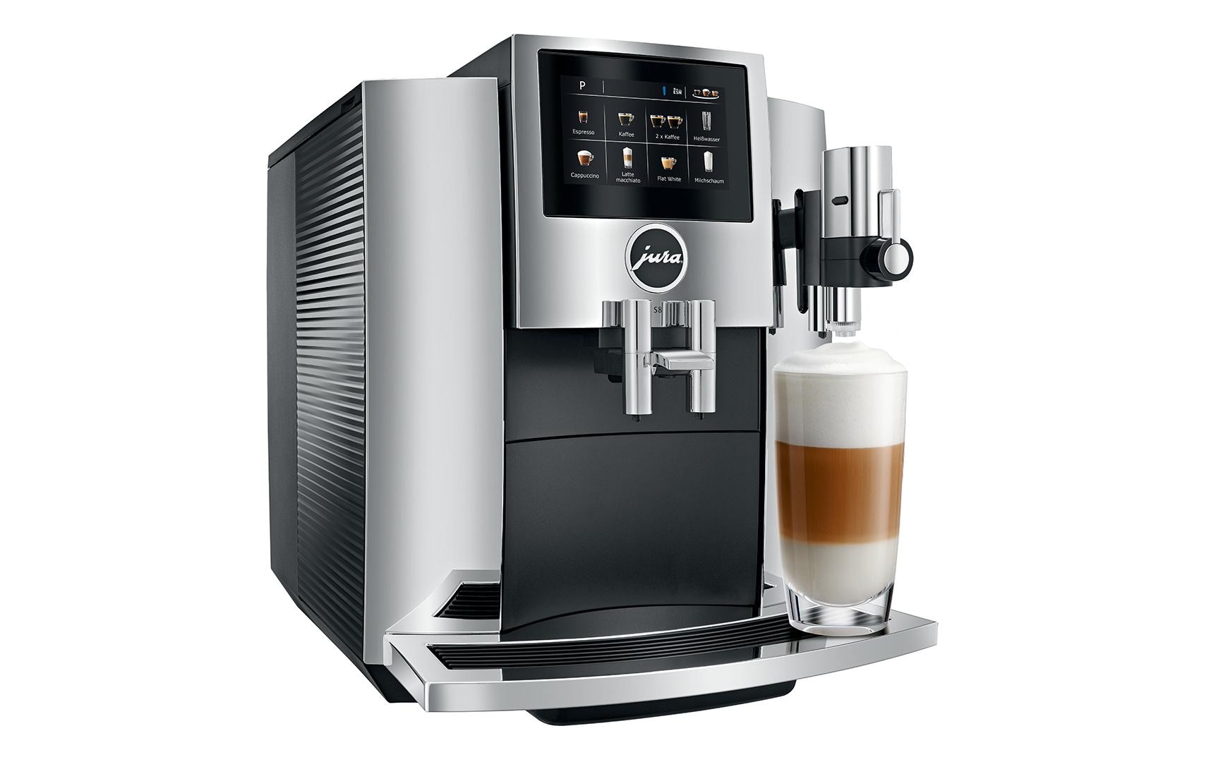 Kaffeevollautomat S8 Chrom (SA)<br>Design-Vollautomat für Kaffeebohnen oder -pulver