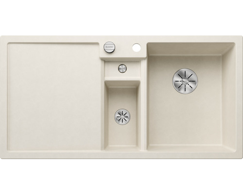 Blanco COLLECTIS 6 S spoelbak, 1000 x 510 mm, zacht wit, 527058, 1 bak, met afdruiprek, bak rechts, met bijzetbak