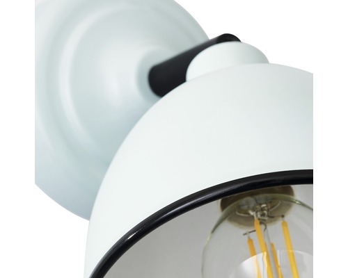 Wandlamp, 1-lichts, H 12,5 cm, Telio lichtblauw met trekschakelaar