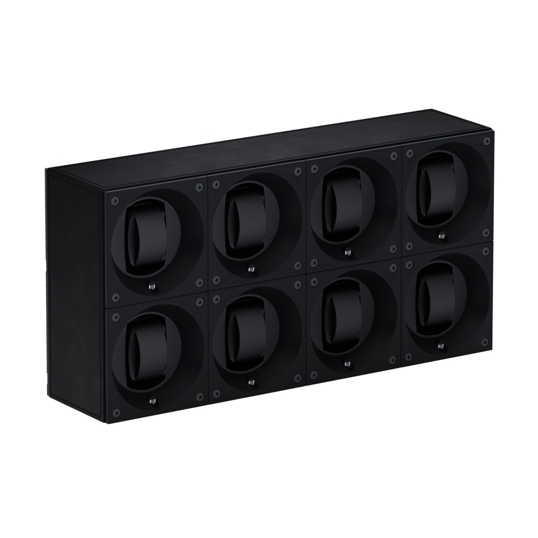 SwissKubik Masterbox Leder Schwarz - 8 Uhren