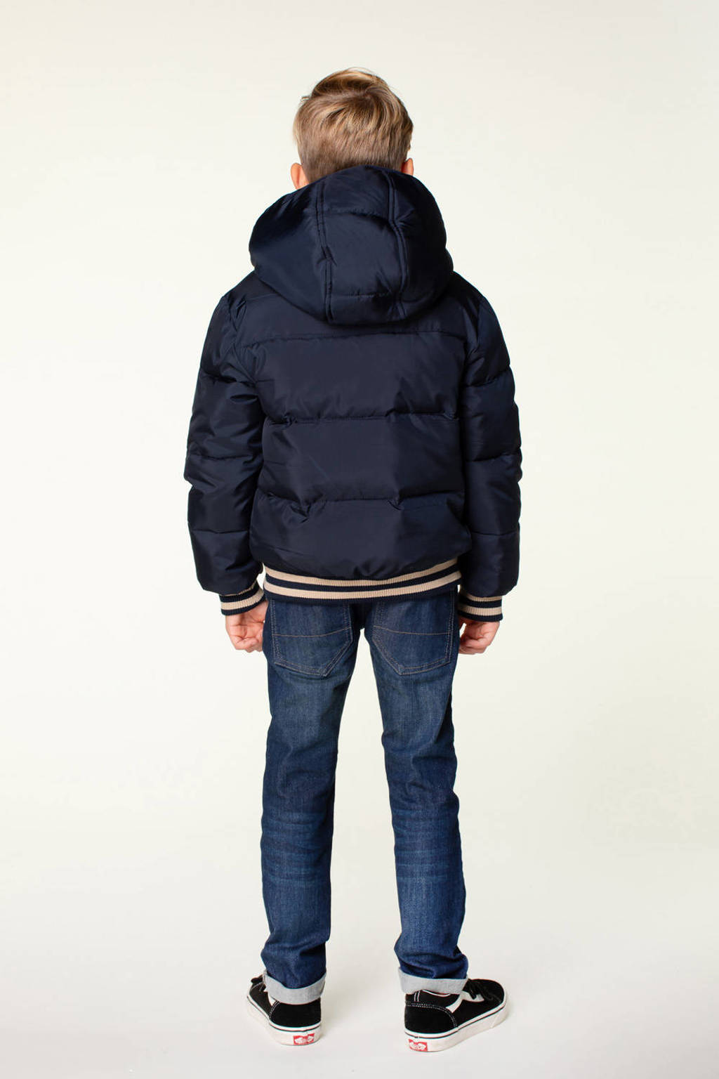 Moodstreet gewatteerde winterjas Justin donkerblauw