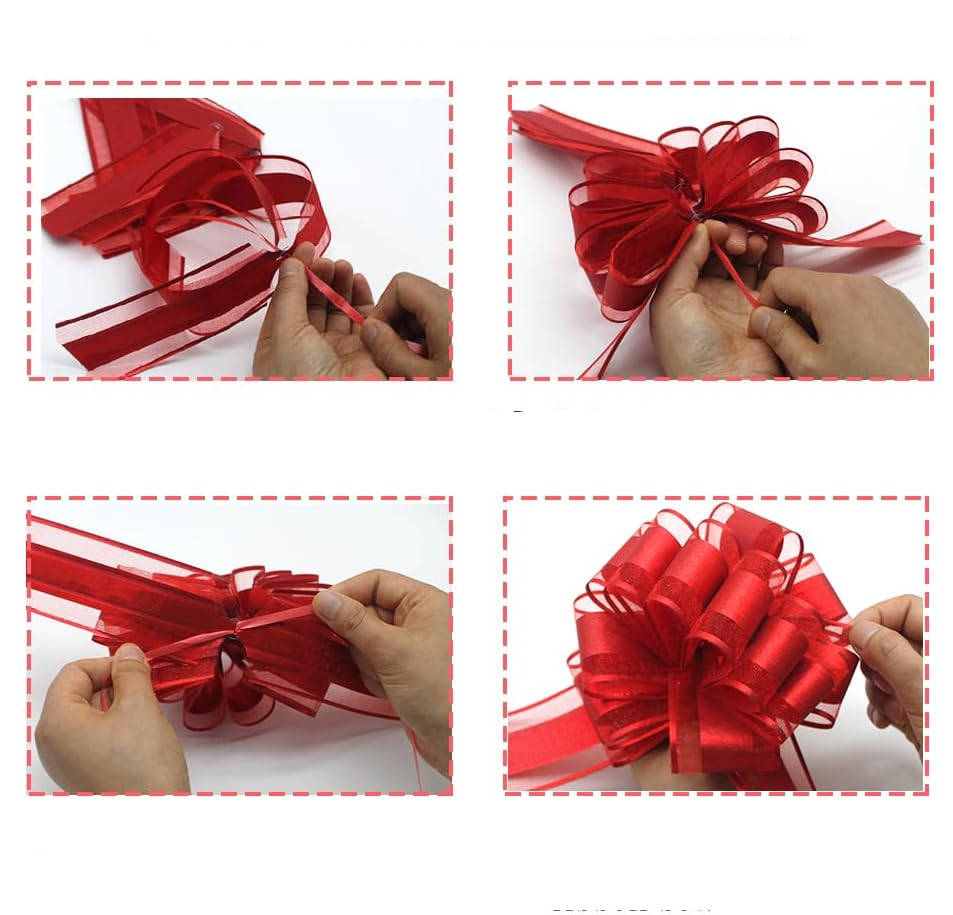 (20er Set) 16cm  Wiederverwendbare Geschenk Maschen Deko Zug Schleifen - Assortiert