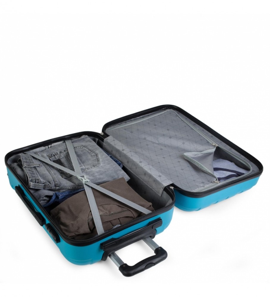 Conjunto de malas rígidas ITACA com 4 rodas 771115 Turquesa