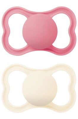 MAM Supreme Silikon Smokk 6-16m 2-pack, Neutral/Rosa