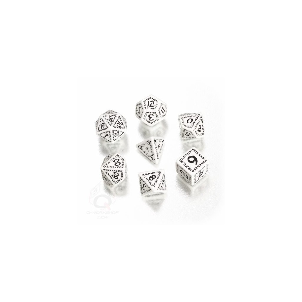 Set de Dés Runique Blanc et Noir