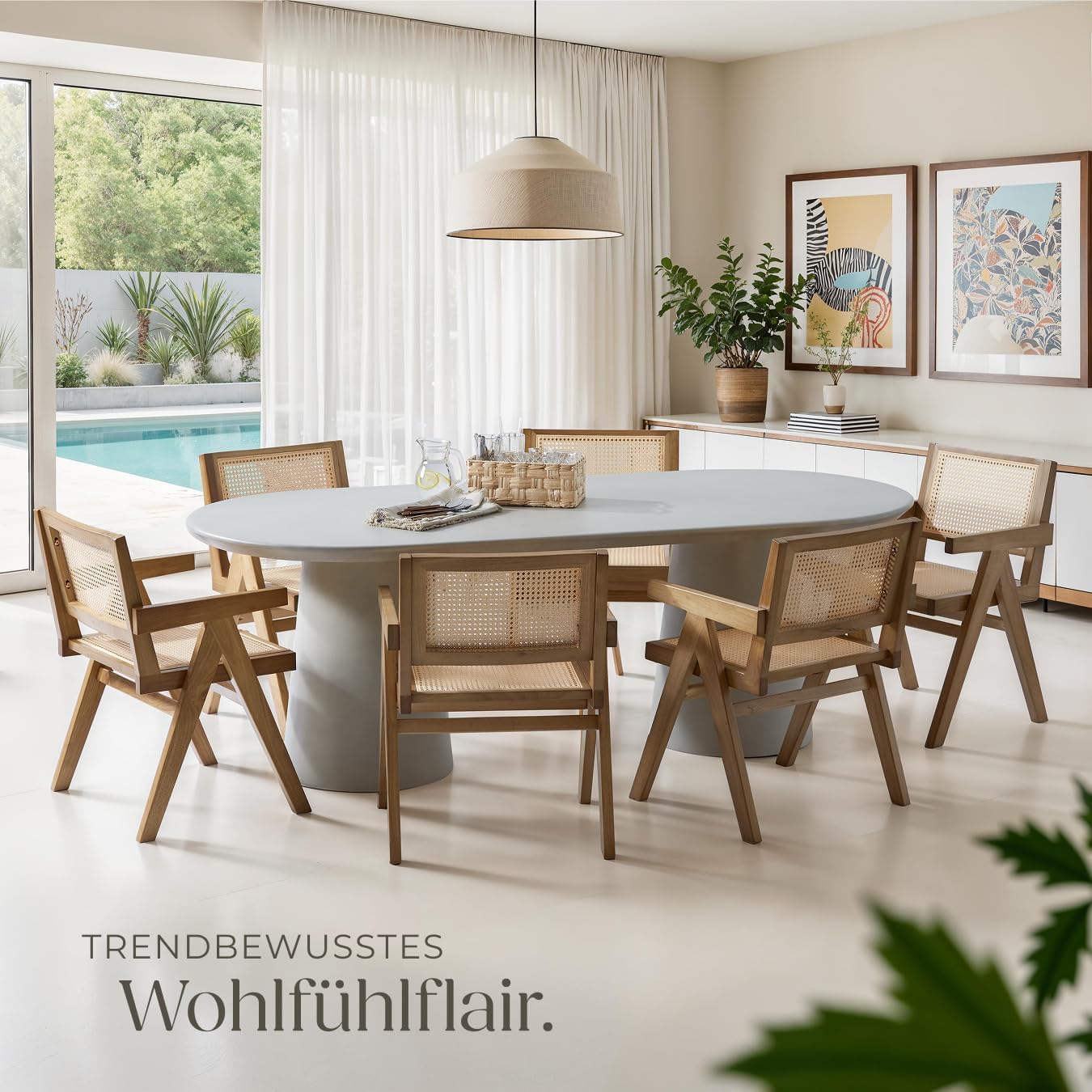 tectake® Stuhl mit Armlehne, Küchenstuhl, Armlehnstuhl, Boho Korbsessel Wiener Geflecht, Dining Chair, Stuhl Esszimmer, Sessel Wohnzimmer, Holzstuhl, Sitzecke Küche - Eiche hell mit Armlehne, 1 Stuhl