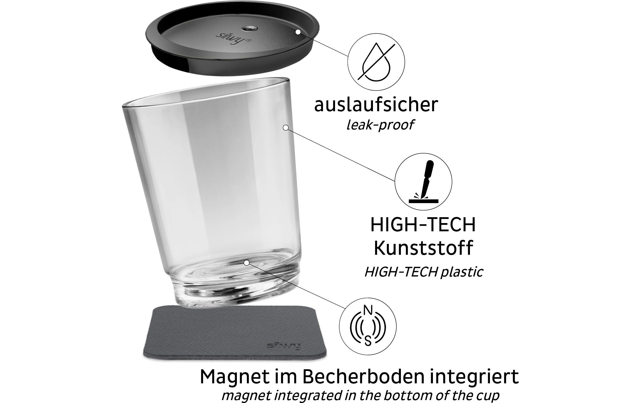 Magnet-Kunststoff-Trinkbecher Triple TransparentStandfeste, unzerbrechliche Becher