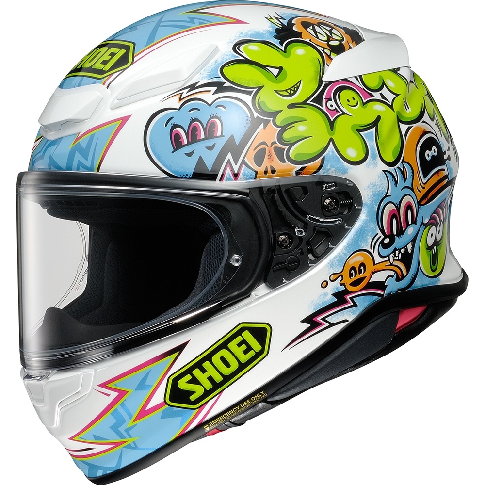 Shoei - Casque NXR2 Mural TC-10 / Blanc / Bleu Clair / Vert