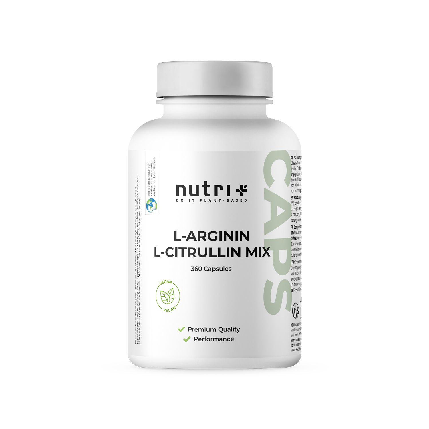 Nutri+ L-Arginin L-Citrullin Kapseln 360 Stück Aminosäure