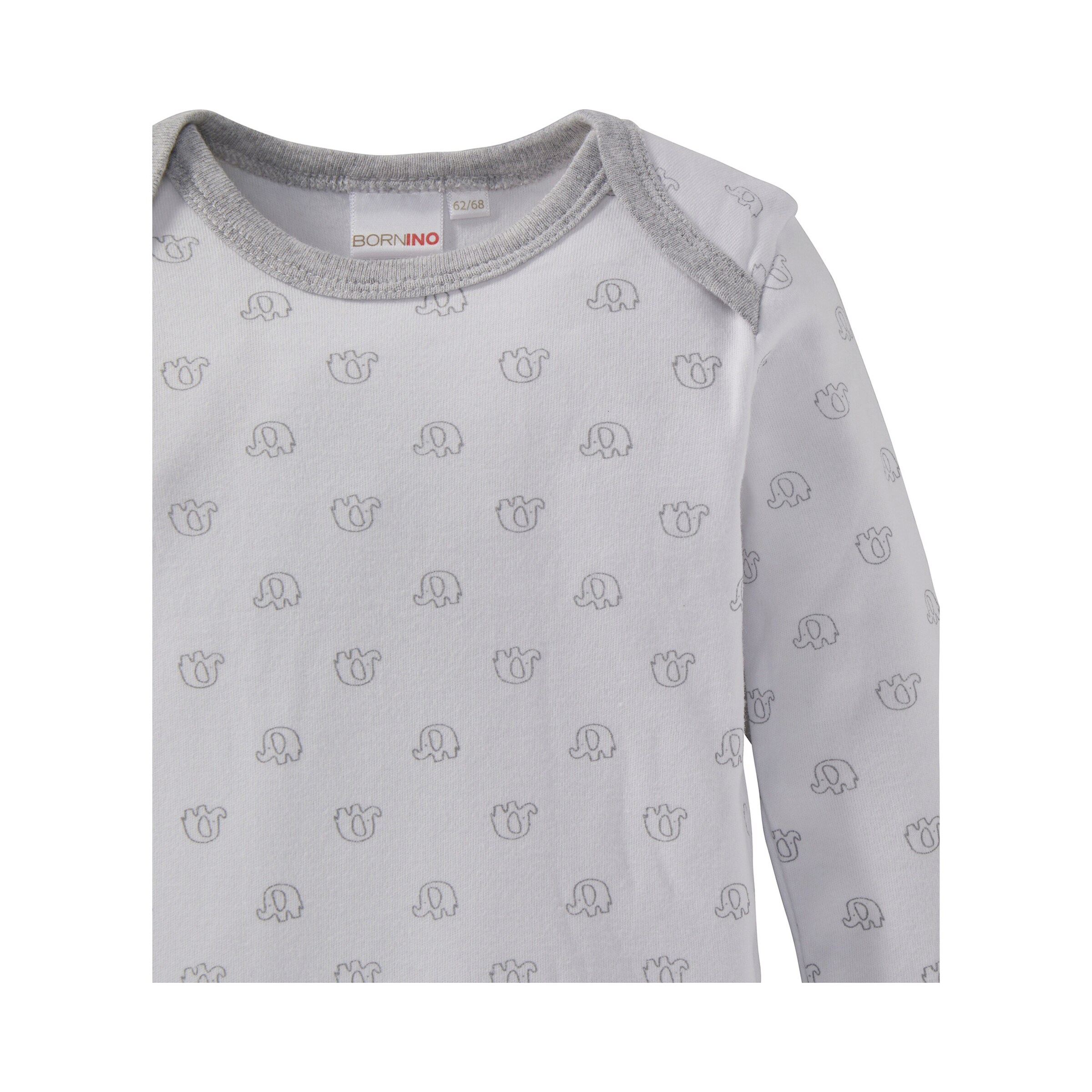 Bornino - Lieblinge 3er-Pack Bodys langarm grau