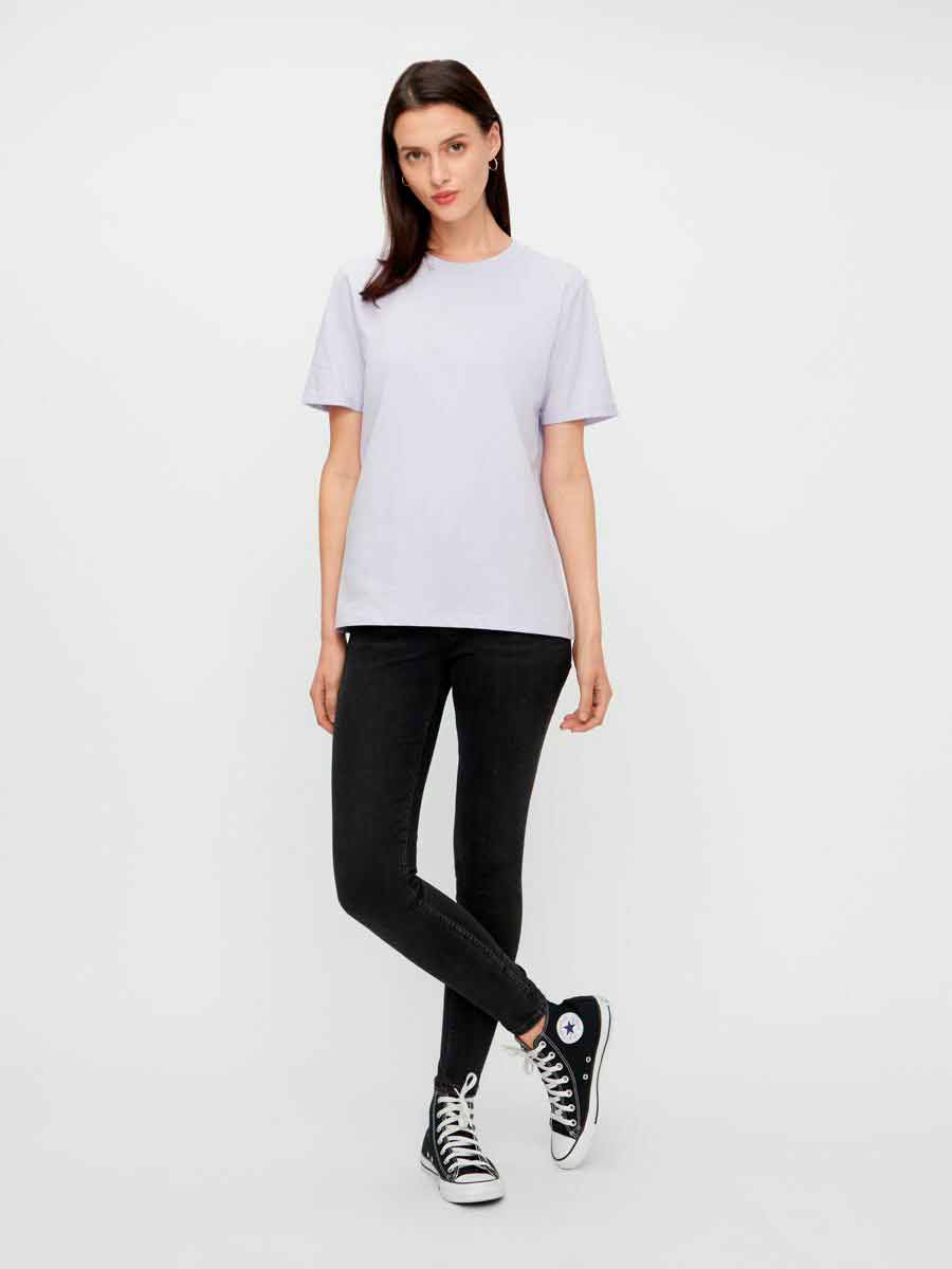 Pieces PcRia SS Fold Up Tee