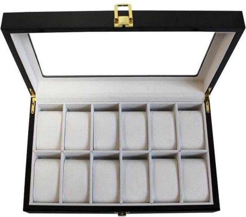 Luxe - Horlogebox - Zwart - Voor 12 Horloges