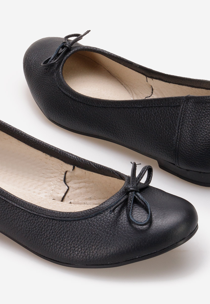 Ballerines femme en cuir noirs Beriana
