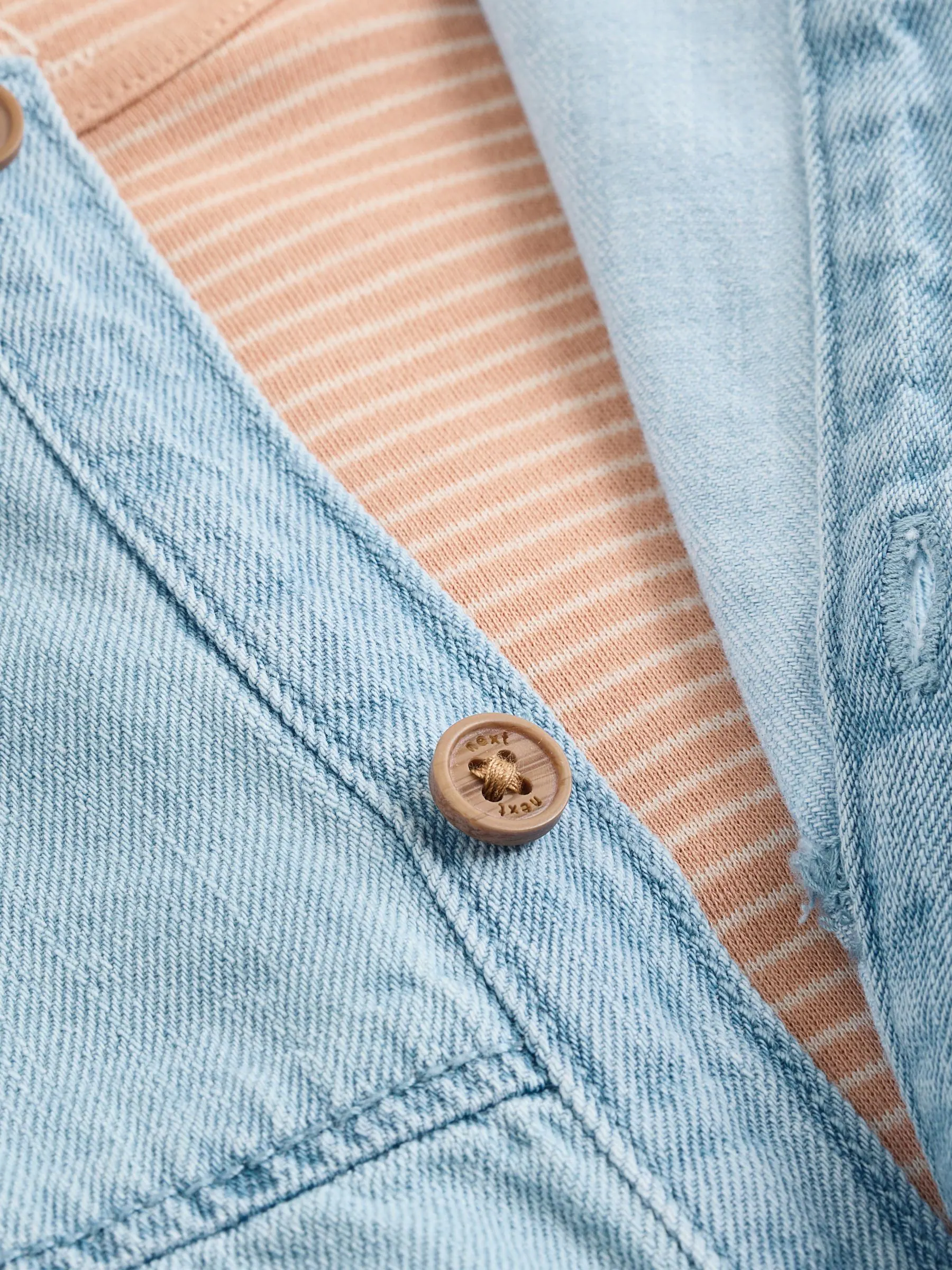Denimblauw - Babyset van tuinbroek en rompertje (0mnd-2jr)