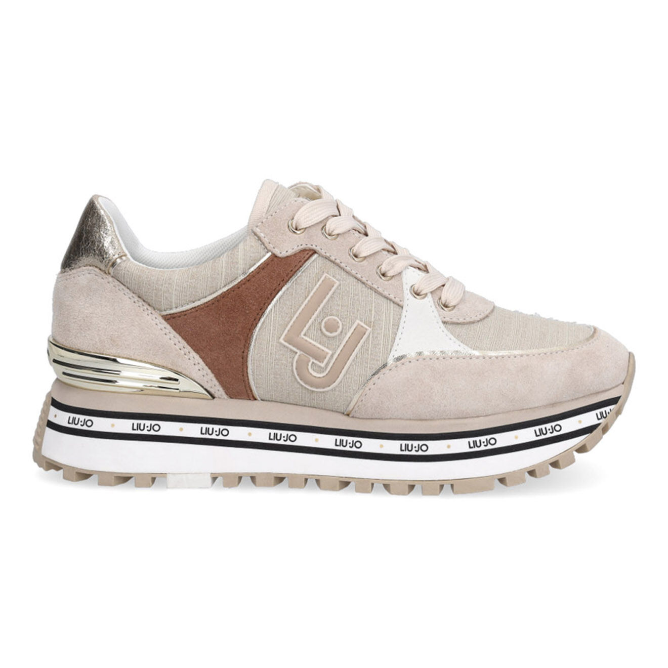 Liu-Jo Sneakers en Cuir Sand taupe/gris
