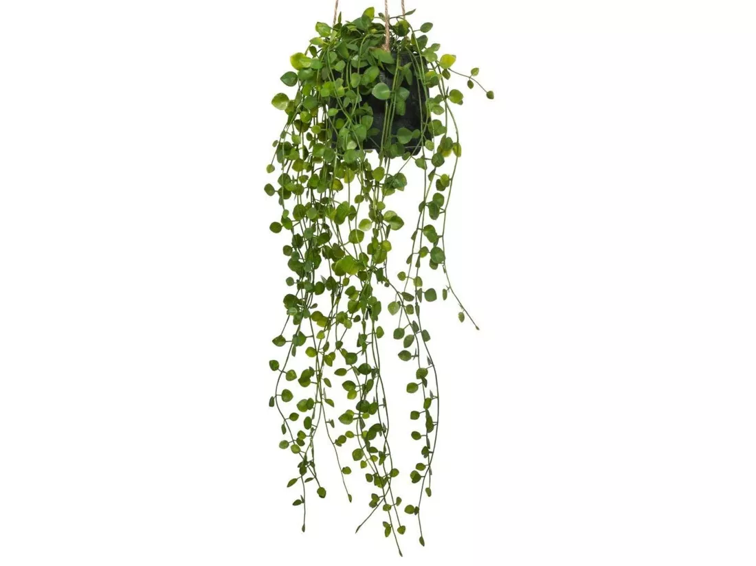 Pot suspendu avec plante artificielle l.10,5 x p.10,5