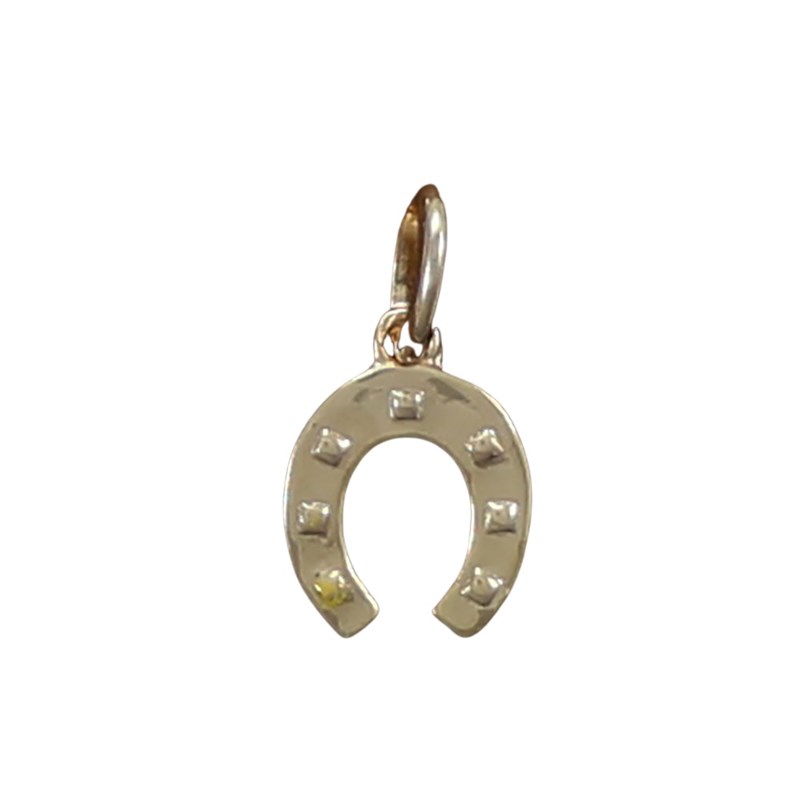 Pendentif cheval : le fer à cheval - Plaqué or