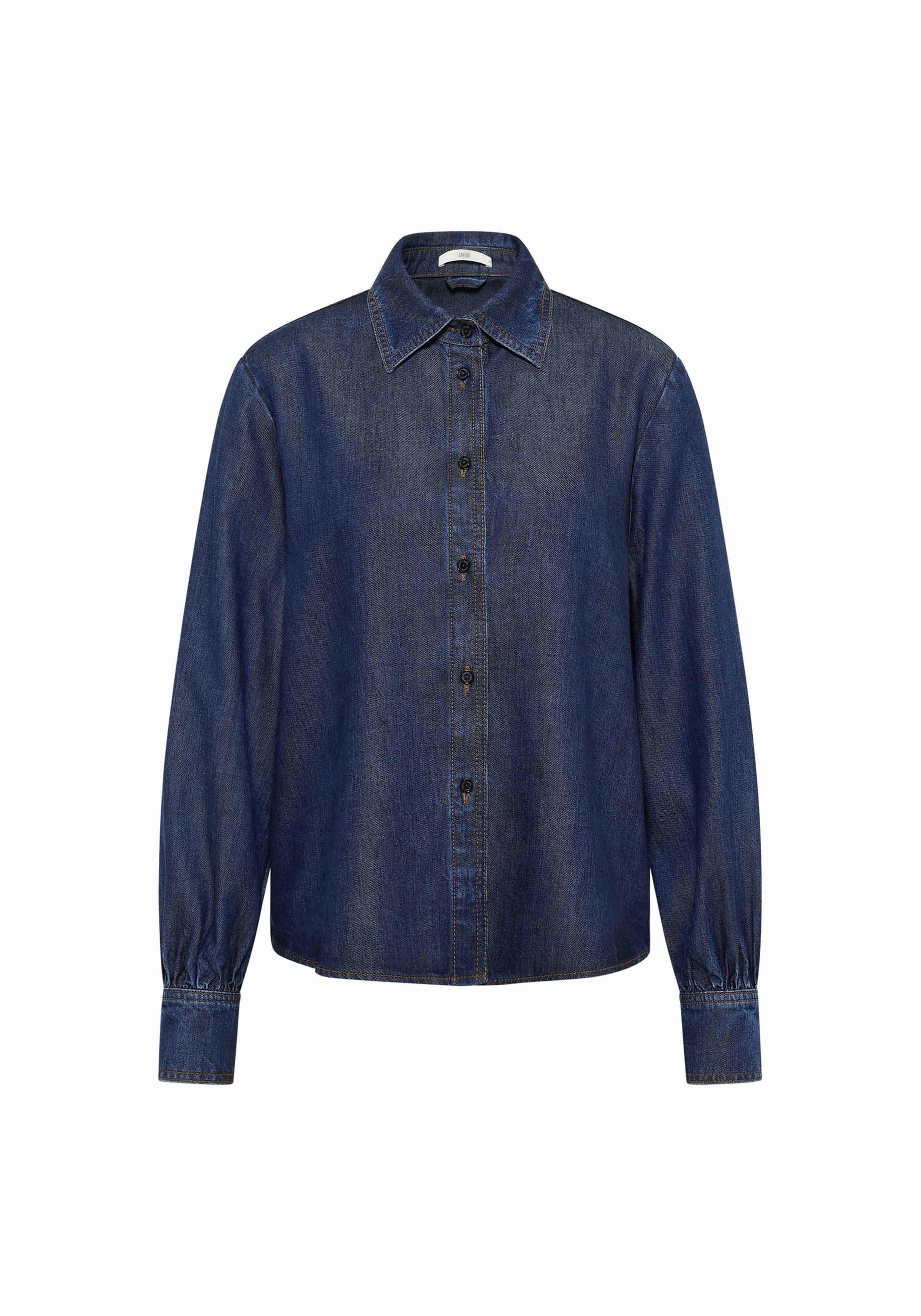 Lanius Jeans Bluse Dark Blue Denim