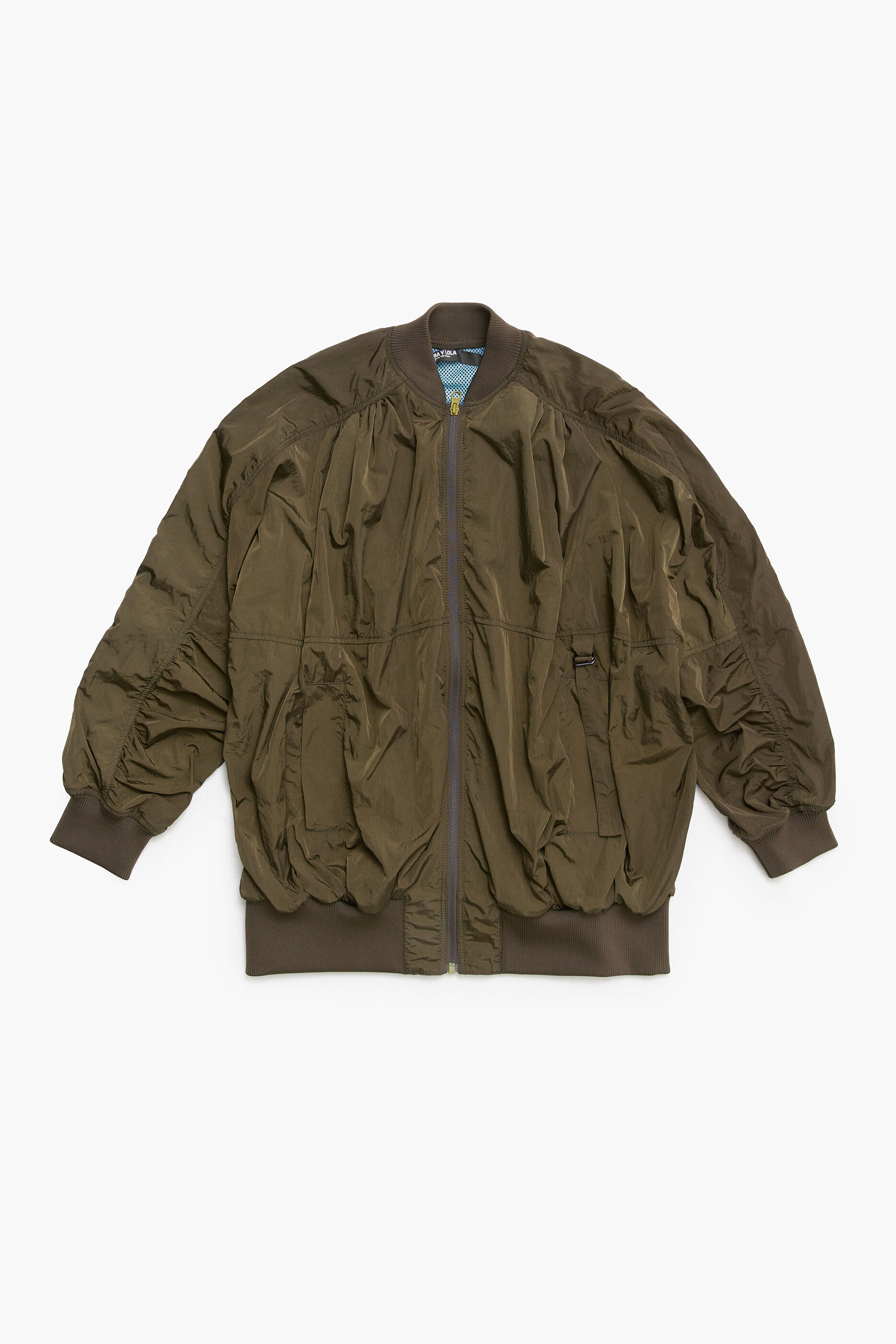 Jaqueta bomber de náilon cáqui