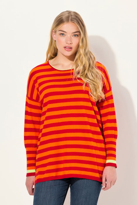 Ringelpullover, Strick, Langarm, Rundhals