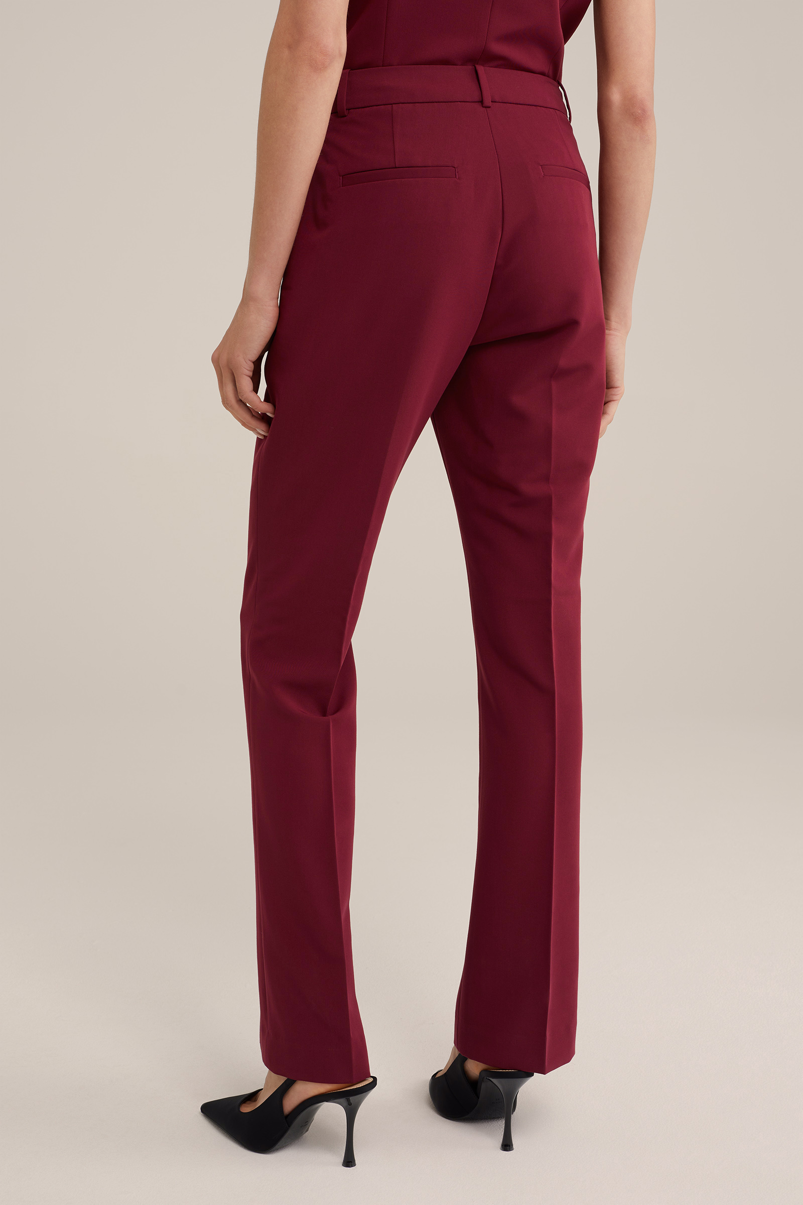 flared pantalon WE Fashion Donkerrood