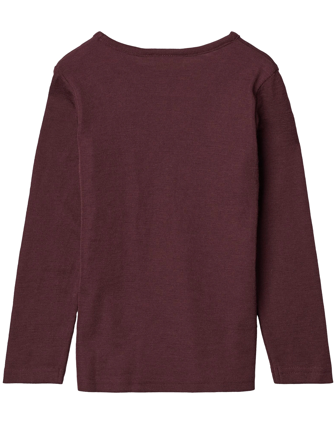 Woll-Langarmshirt BASIC in aubergine