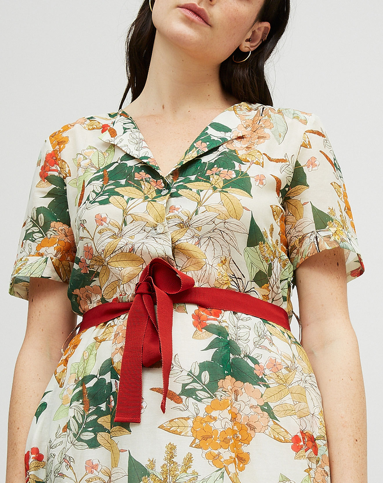 Chloé Stora Robe en Coton & Soie Molunes multicolore