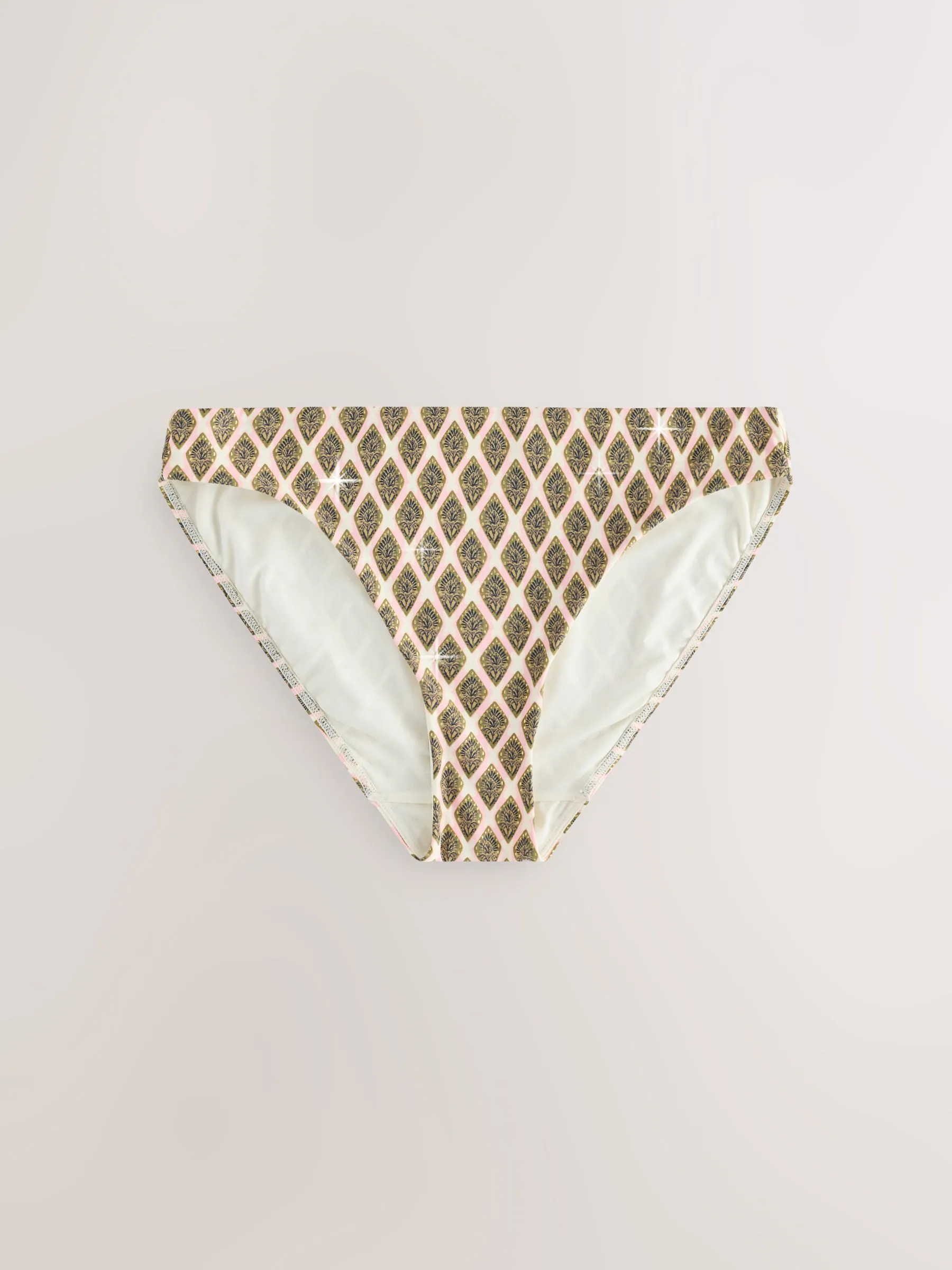 Houtblok Khaki Groen/Cream folie - Bikinibroekjes