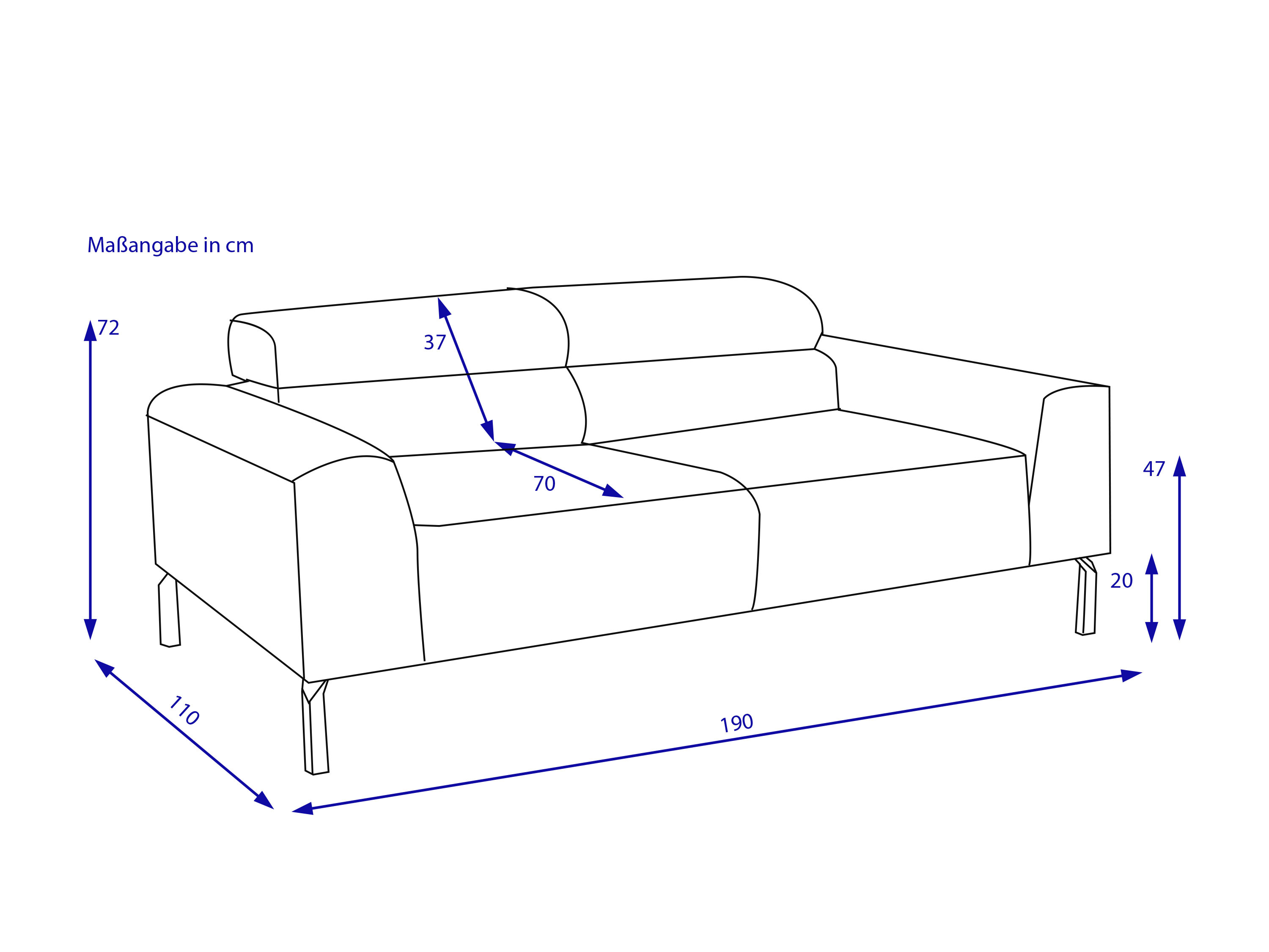 Sofa 2 Sitzer CARLOTTA