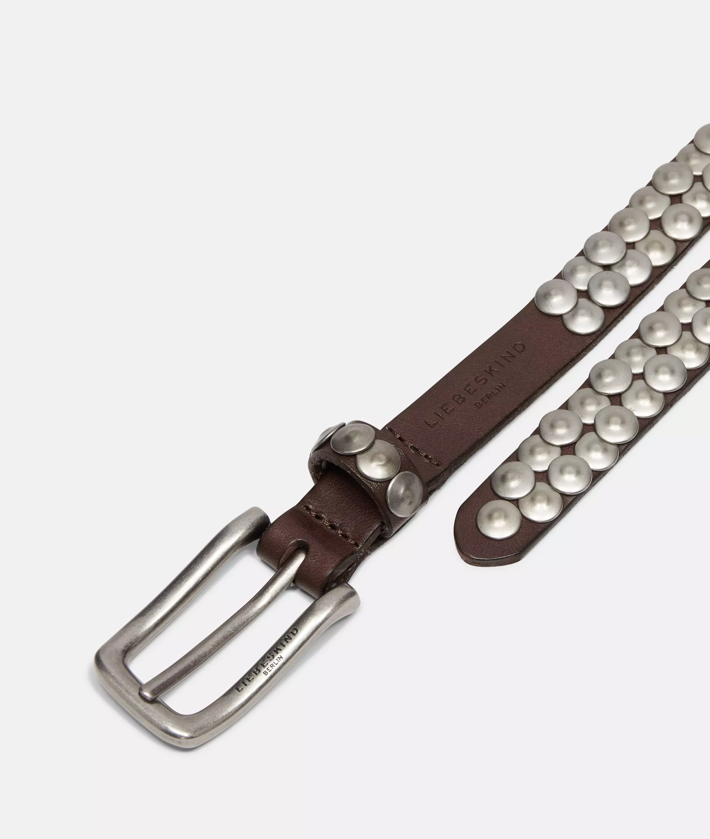 Belt Narrow studded belt made from cowhide leather