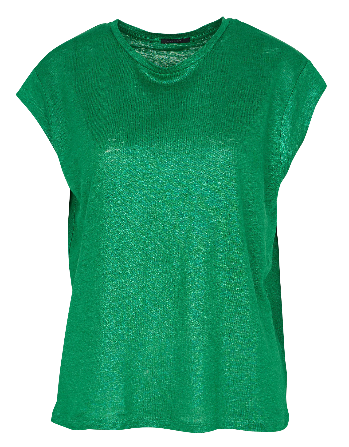 Tee-shirt col rond en lin | Vert