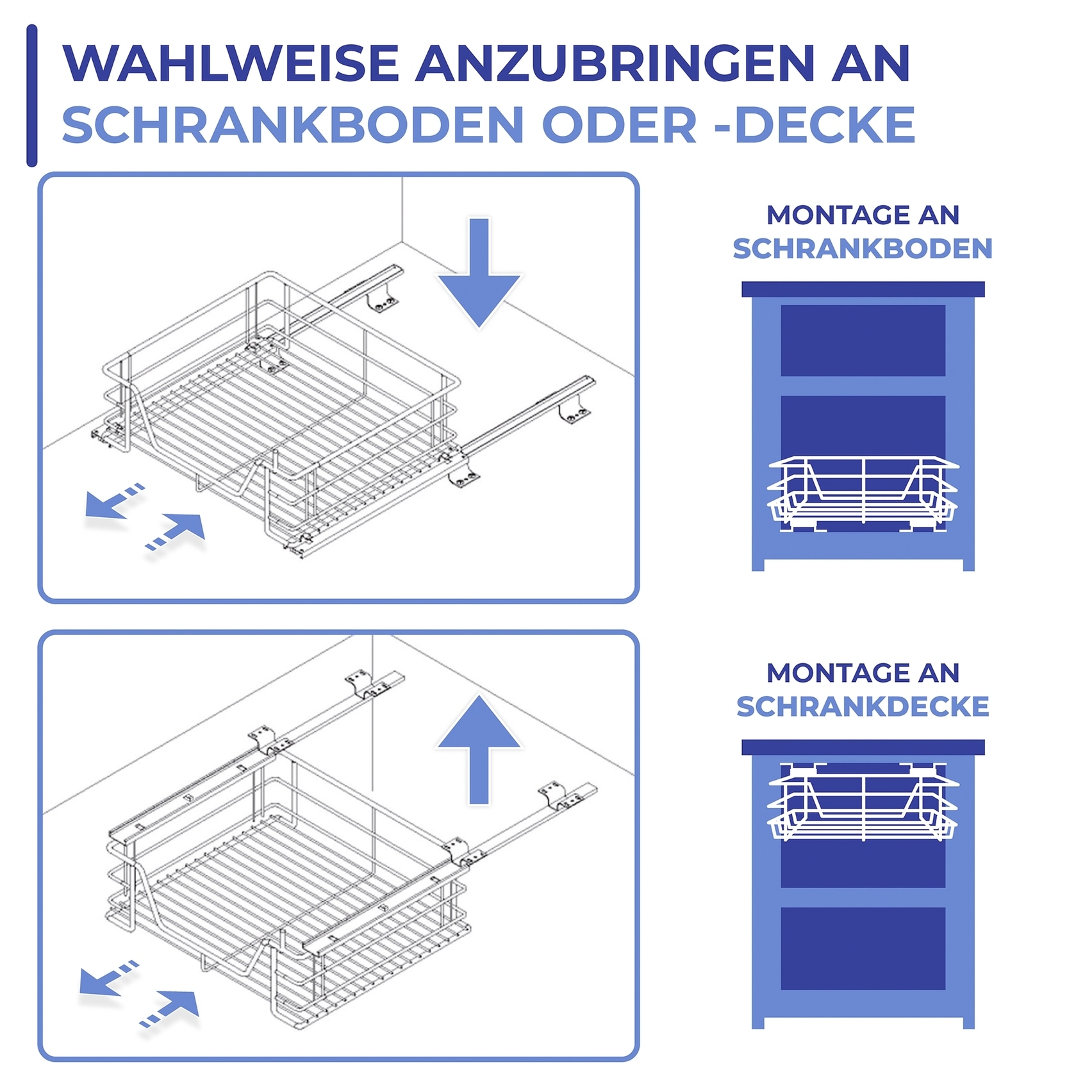 Maximex Auszug »Modell Midi« Schrankauszug für zusätzlichen Stauraum im Küchenschrank