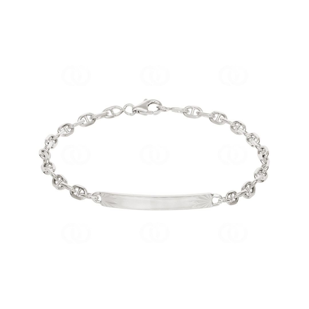 Gravurarmband Stäbchenpanzer 925 Silber rhodiniert 3.6mm
