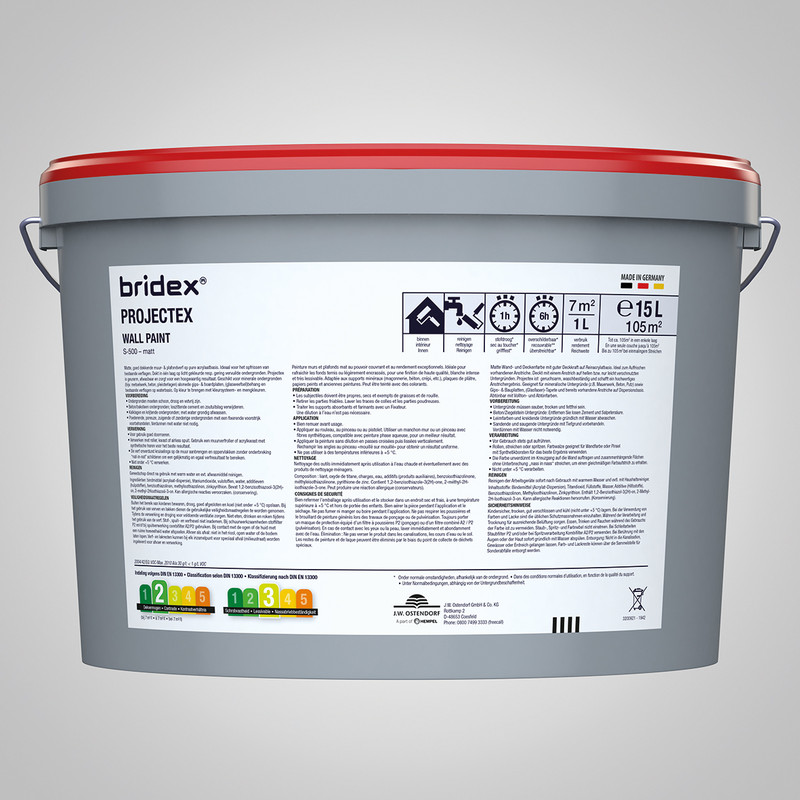 Bridex Projectex muurverf mat 15L wit