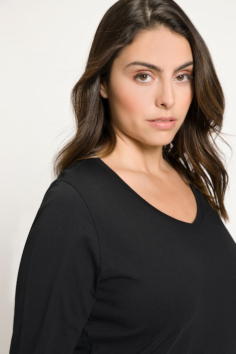 Shirt, Slim, V-Ausschnitt, Langarm