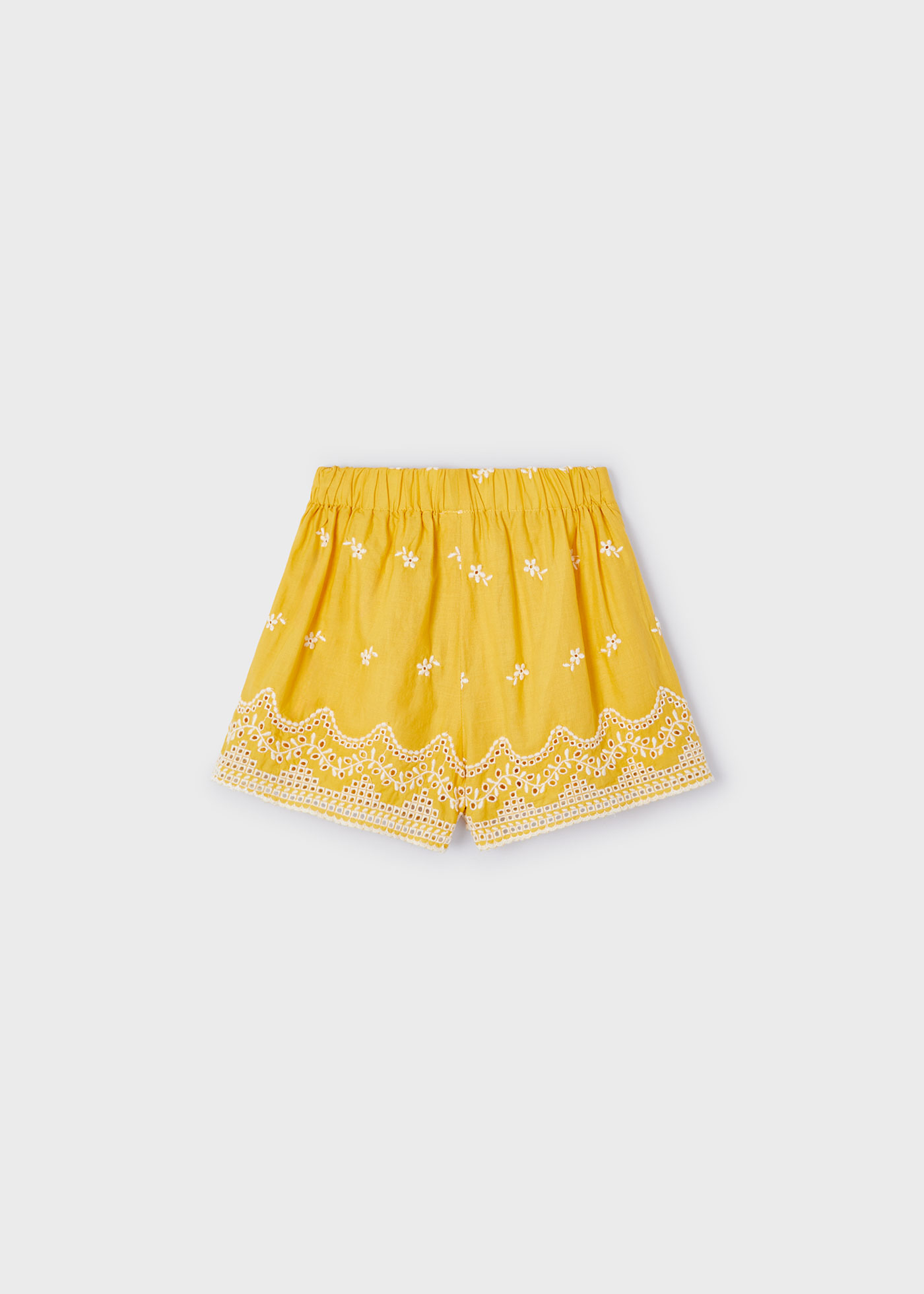 Calções bordados para meninas, cor índigo