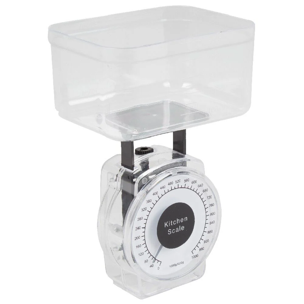 Balance de cuisine mécanique 1 kg noir transparent