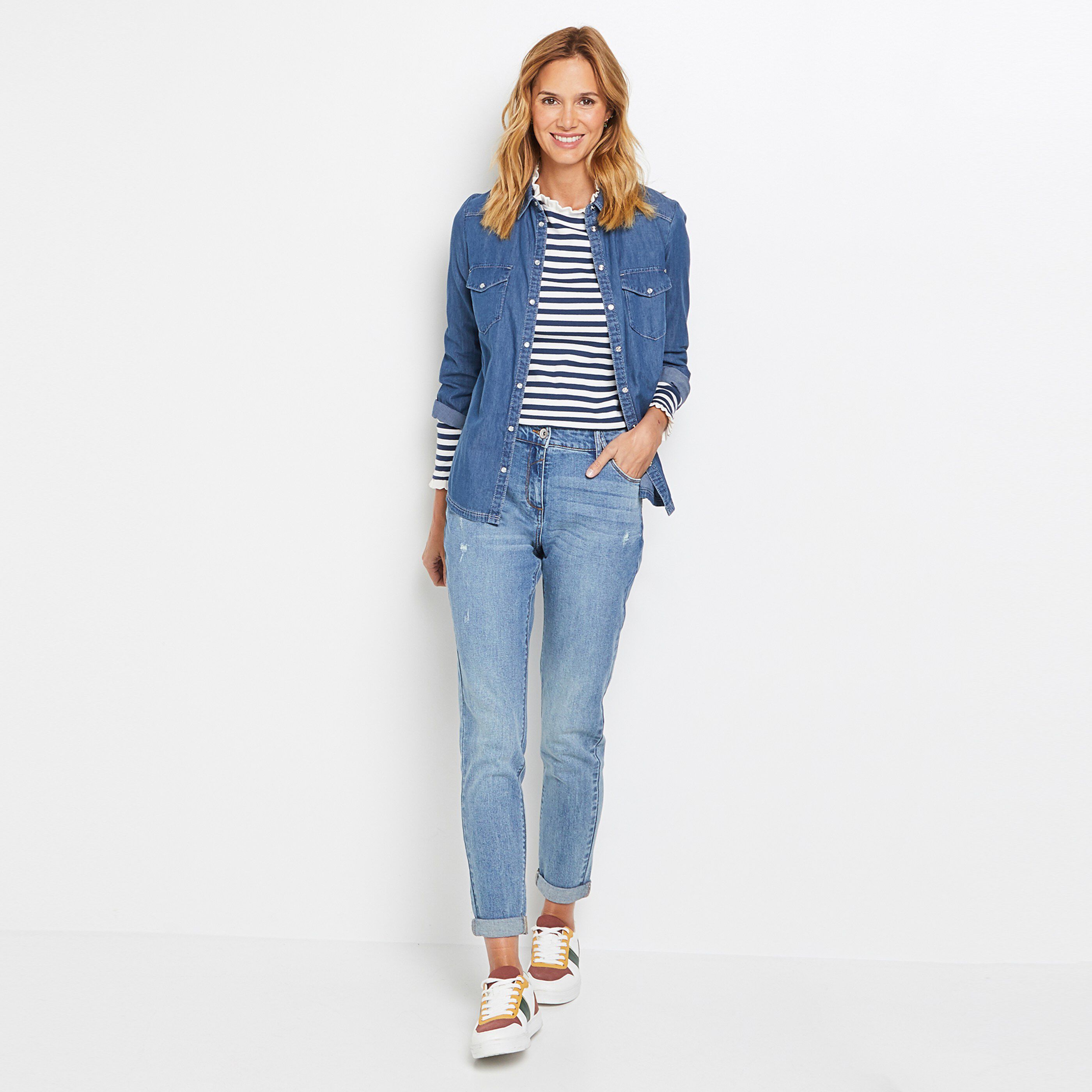 Jean boyfriend SYDNEY femme - STONE