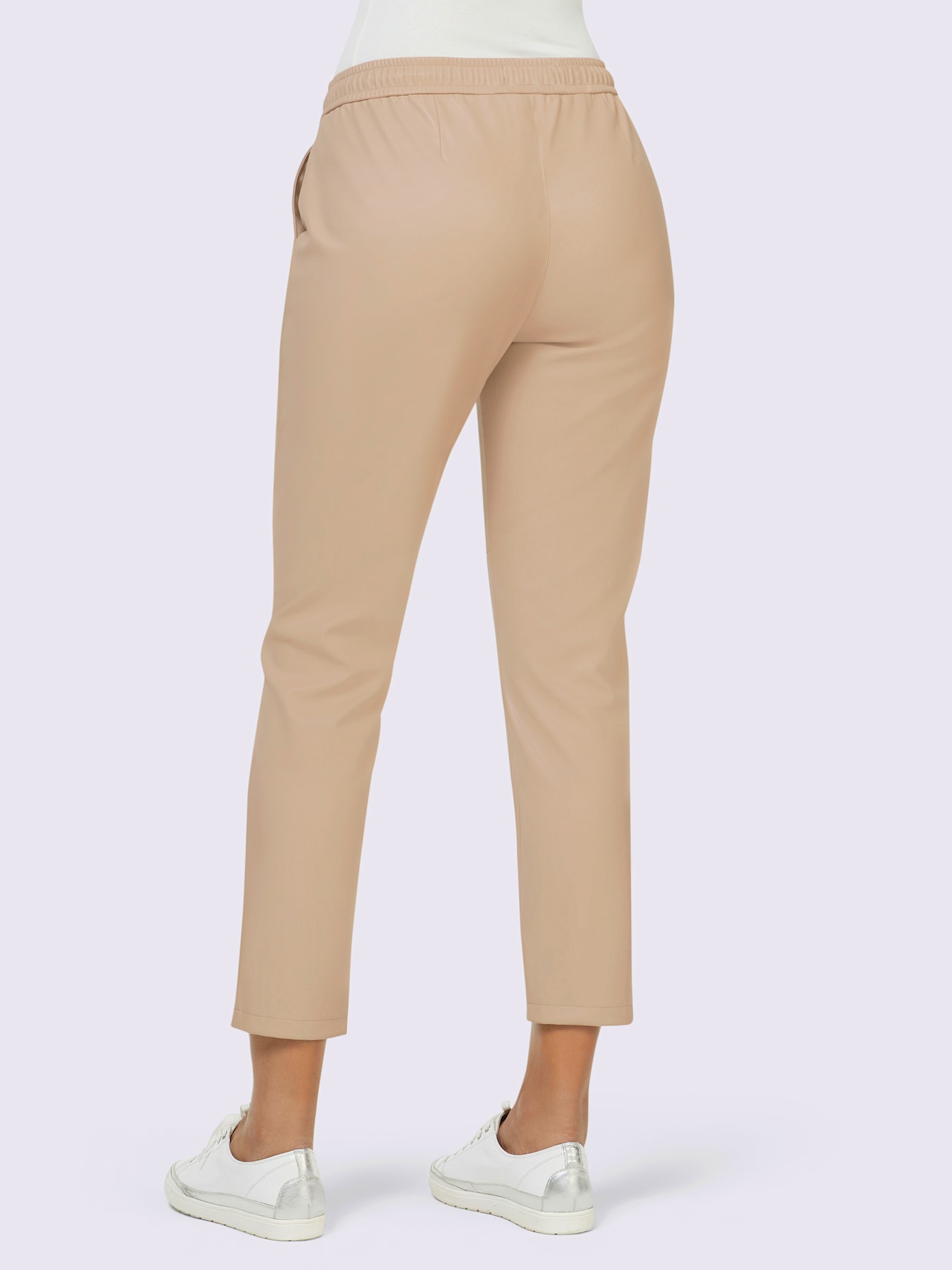 Pantalon en imitation cuir tricot décontracté