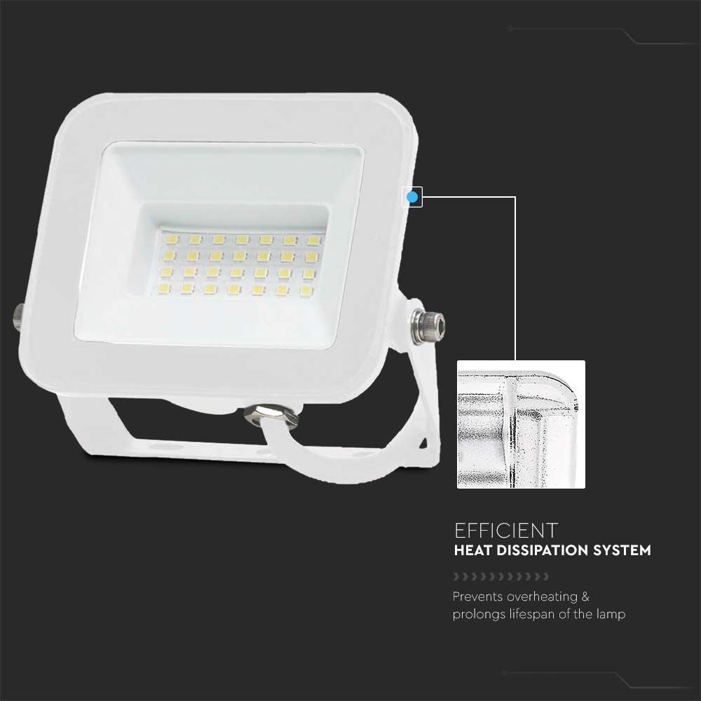LED-spot - Samsung - IP65 - Witte behuizing - 20 watt - 1620 lumen - 4000K - 5 jaar