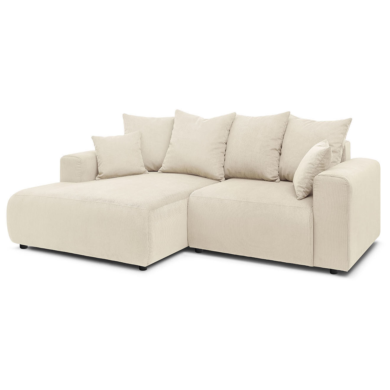 Bobochic Canapé d'angle fixe gauche Enjoy beige - 237x147x95 cm