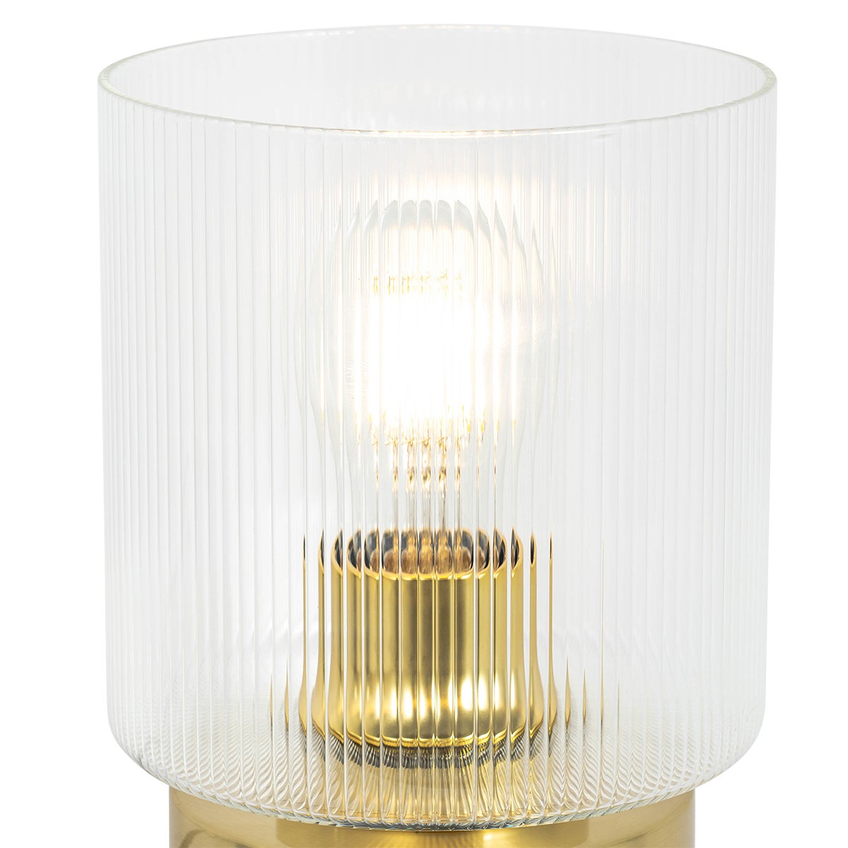 Art Deco tafellamp, goud met glas - Laura