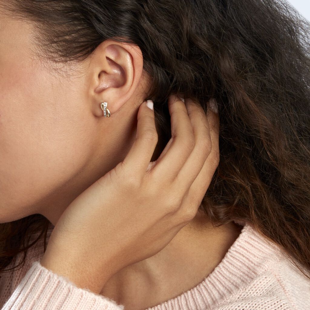 Boucles D'oreilles Puces Grebera Or Jaune Oxyde