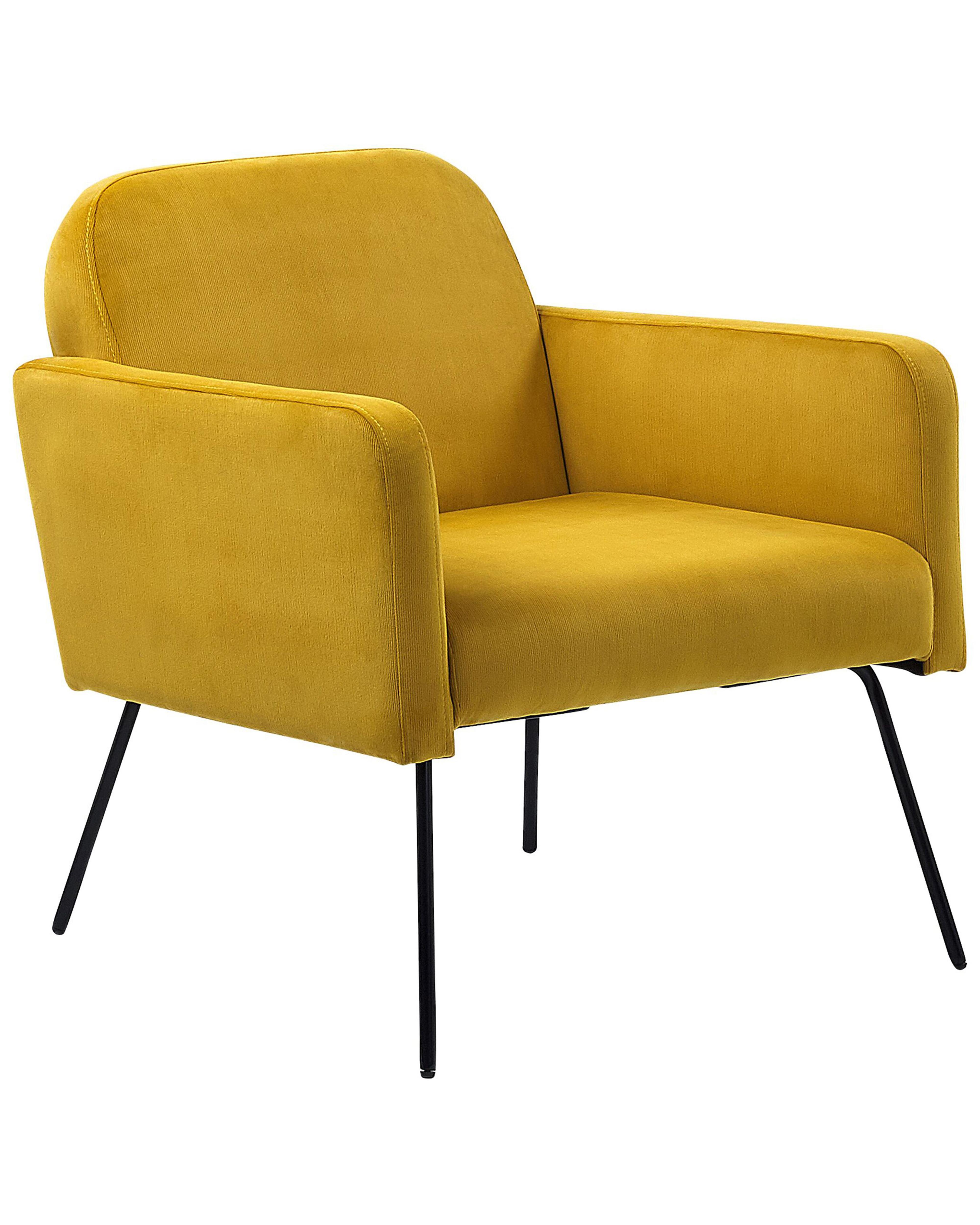 Fauteuil NARKEN Fluweel Mosterdgeel
