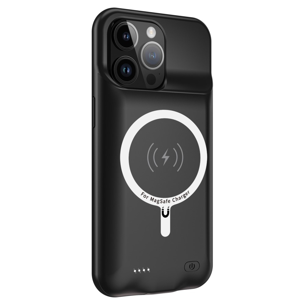 iPhone 15 Pro Max MagSafe Backpack Akku Case Schutzhülle (8500mAh) - Schwarz